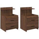 vidaXL Noćni ormarići 2 kom s 2 ladice smeđi hrast 40x36,5x62 cm | shoptok.hr