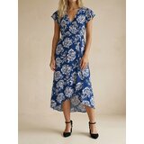 Sinsay Cvjetna midi haljina na preklop od viskoze | shoptok.hr