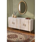 Hanah home komoda Ilay 150, 150 cm, bela / travertin / zlatna | Eponuda.com