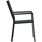  Vrtne stolice 2 kom crne HDPE s izgledom drva | shoptok.hr