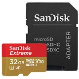 Sandisk memorijska kartica extreme microsdhc 32GB for action cams and drones + sd adapter - 100MB/s A1 C10 V30 uhs-i U3 Cene