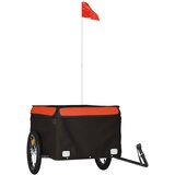  Prikolica za bicikl crno-narančasta 45 kg željezna Crna 124 x 62.5 x 52 cm | Shoptok.si