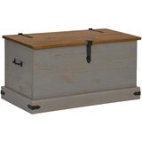 vidaXL Skrinja za shranjevanje HALDEN sivo 91x48x47cm Masivni les, bor | Shoptok.si