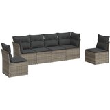  6-dijelni set vrtnih sofa od poliratana s jastucima sivi | shoptok.hr