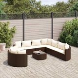  10-dijelni set vrtnih sofa od poliratana s jastucima smeđi | shoptok.hr
