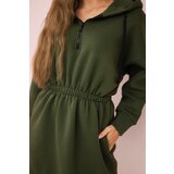 Kesi Insulated dress with a hood in khaki color | Shoptok.si