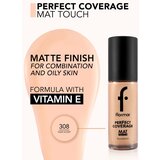 Flormar Perfect Coverage Mat Touch Foundation matirajoči tekoči puder za mešano do mastno kožo odtenek 308 Fair Ivory 30 ml | Shoptok.si