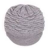 SHELOVET Gray women's hat with pearls