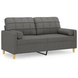  Dvosjed s ukrasnim jastucima tamnosivi 140 cm od tkanine | shoptok.hr