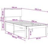  Krevet s uzglavljem ROSTOCK Bijela 100 x 200 cm | shoptok.hr