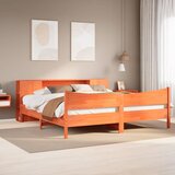 Maison Chic Posteljni okvir - Dvoposteljna postelja - Zakonska postelja brez vzmetnice vošč. rjav 180x200 cm borovina-J4532, (21775099) | Shoptok.si
