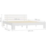  Okvir za krevet od masivne borovine bijeli 160 x 200 cm | Eponuda.ba