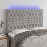 vidaXL LED posteljno vzglavje svetlo sivo 144x7x118/128 cm blago | Shoptok.si