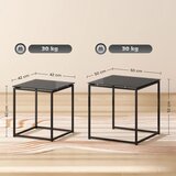  Set od 2 pomoćna stolića modernog dizajna složivih stakleni stol crne boje | shoptok.hr