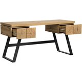 Venda pisalna miza kovina, leseni material črna, barve hrasta | Shoptok.si