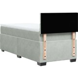 vidaXL Box spring postelja z vzmetnico svetlo siva 90x200 cm žamet | Shoptok.si