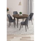 Hanah home trpezarijski set Kea, sto i 4 stolice, ploča u dekoru drveta Baroque, antracit tkanina Babyface | Eponuda.com