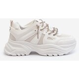 Boto Women's sneakers on a chunky sole with decorative lacing White Relissa | ePonuda.com