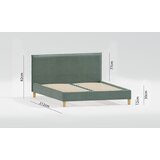 Ropez Zeleni tapecirani bračni krevet s podnicom 160x200 cm Tina – | shoptok.hr