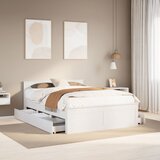 vidaXL Posteljni okvir brez vzmetnice z vzglavjem 140x190 cm borovina Cene