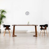 Maison Chic Jedilni stoli - Vzorci stoli 2 kosa črno umetno usnje in ukrivljen les A272, (22032242) | Shoptok.si