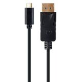 VIDEO adapter kabl Type-C to DisplayPort, BLACK, 2m, 4K 60 Hz, GEMBIRD A-CM-DPM-01 | Eponuda.ba