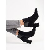 GOODIN Suede ankle boots on a heel black | Shoptok.si