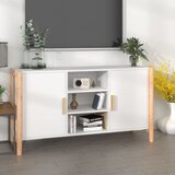 vidaXL Komoda bela 107x38x60 cm inženirski les Cene
