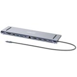Manhattan Docking station 12in1 USB-C 100W-2xHDMI/DP/GLAN/3xUSB/USB-C 190305 Cene