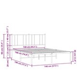  Metalni okvir za krevet s uzglavljem crni 140x190 cm | shoptok.hr