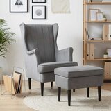  Fotelja s footstoolom 2 kom. Tamnosiva Baršun | shoptok.hr