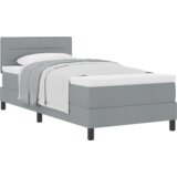 vidaXL Box Spring postelja z vzmetnico svetlo siva 90x190 cm tkanina | Shoptok.si