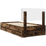  Krevetna konstrukcija s ladicama Dimljeni Hrast 75 x 190 cm | shoptok.hr