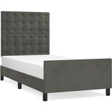  Okvir kreveta bez madraca tamnosivi 100x200 cm baršunasti | shoptok.hr