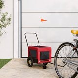 Prikolica za bicikl za ljubimce crveno-crna tkanina i željezo | shoptok.hr