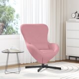 vidaXL jajčna stolica roza velur | Shoptok.si