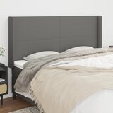  Uzglavlje s ušima tamnosivo 183x16x118/128 cm od tkanine | shoptok.hr