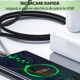 Yesido podatkovni kabel (CA-55) - Type--C na Type-C, 45W, 3A, 1,2 m - crni | shoptok.hr