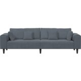 vidaXL Žametni kavč z blazino z blazino Temno siva 208 cm Žamet | Shoptok.si