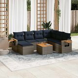  8-dijelni set vrtnih sofa od poliratana s jastucima sivi | shoptok.hr