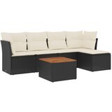  6-dijelni set vrtnih sofa s jastucima crni od poliratana | shoptok.hr