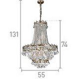 Lesnina XXXL KRISTALNA VISEČA SVETILKA Versailles 55/131 cm E14 | Shoptok.si