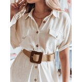 DStreet Koszulowa sukienka maxi ARMINA jasnobeżowa | shoptok.hr