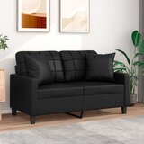  Dvosjed s ukrasnim jastucima crni 120 cm od umjetne kože | shoptok.hr
