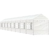 vidaXL Paviljon s streho bel 17,84x2,28x2,69 m polietilen Cene