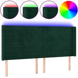  LED uzglavlje tamnozeleno 183 x 16 x 118/128 cm baršunasto | shoptok.hr