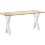  Noge za jedilno mizo X-oblika 2 kosa bela 50x(72-73) cm jeklo, (21828633) | Shoptok.si