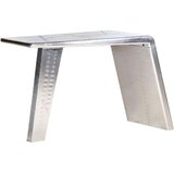 vidaXL Letalska pisalna miza srebrna 112x50x76 cm kovina | Shoptok.si