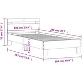  Okvir kreveta bez madraca s uzglavljem boja hrasta 100x200 cm | shoptok.hr