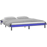  LED okvir kreveta sivi 120x190 cm mali bračni od masivnog drva | shoptok.hr